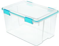 Sterilite 54qt Blue Aquarium/Clear Plastic Gasket Box 