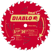 Diablo D0524X Circular Saw Blade, 5-3/8 in Dia, Carbide Cutting Edge, 0.393