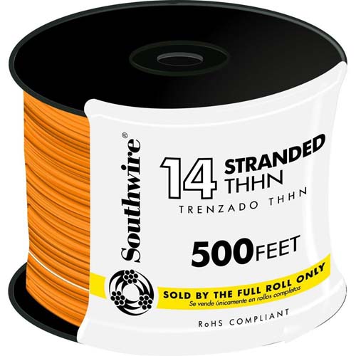 WIRE 14 ORANGE 500FT STR THHN