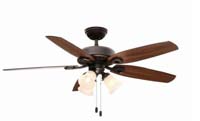 Builder Plus 52" Indoor 3-Light new bronze Ceiling Fan