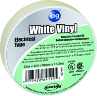 IPG 85828 Electrical Tape, 60 ft L, PVC Backing, White