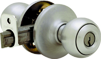 Kwikset 400P15CPK6 Keyed Entry Knob, 1-3/8 to 1-3/4 in Thick Door, Satin