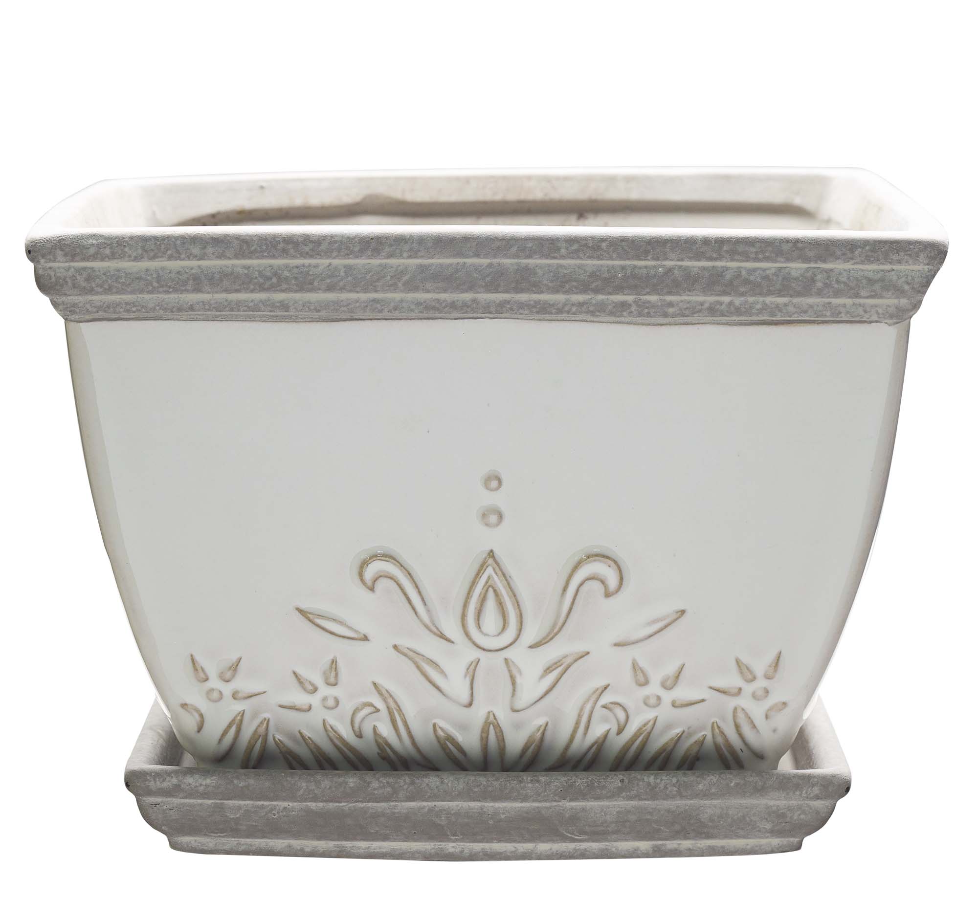 BRENTWOOD PLANTER WHITE 8"