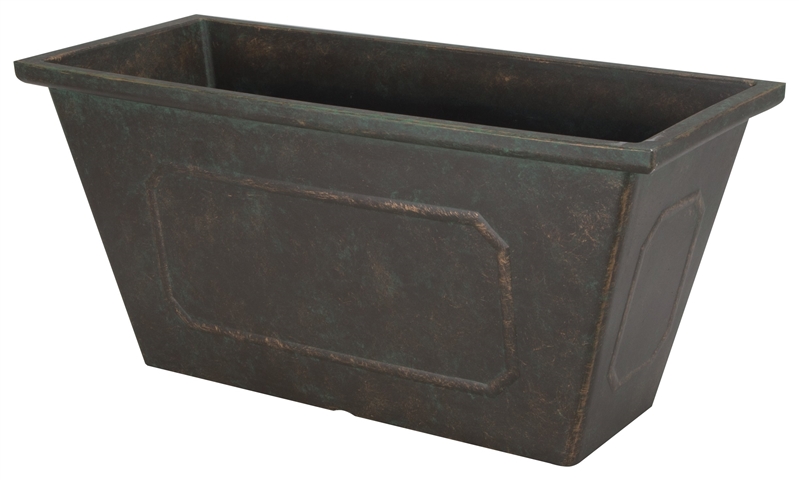 PLANTER RECTGL AGED BRONZE 25IN