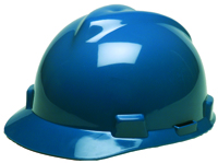 MSA SWX00423 Hard Hat, 4-Point Textile Suspension, HDPE Shell, Blue