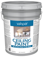 Valspar 1426 Interior Latex Ceiling Paint, Flat, White, 5 gal Pail