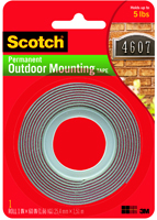 Scotch 4011 Heavy-Duty Mounting Tape, 60 in L, 1 in W, Gray