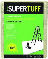 Trimaco SUPERTUFF 56707 Drop Cloth, 12 ft L, 4 ft W, Canvas, Beige/Cream