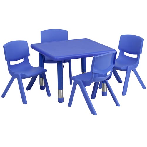24"BLUE ADJUST TABLE SQU W/CHAIR
