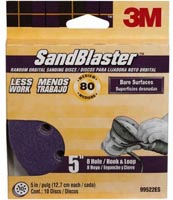 3M SandBlaster 99522ES Heavy-Duty Sanding Disc, 80-Grit, Medium Grade,