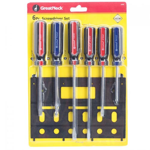 6 PIECE GREATNECK SCREWDRIVER IN TRAY