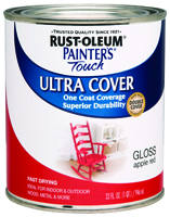 RUST-OLEUM PAINTER'S Touch 1966502 Brush-On Paint, Gloss, Apple Red, 1 qt