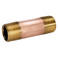 B&K 465-001 Pipe Nipple, 1 in x Closed L NPT, Red Brass