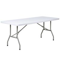 FOLDING TABLE WHITE GRANITE 6FT