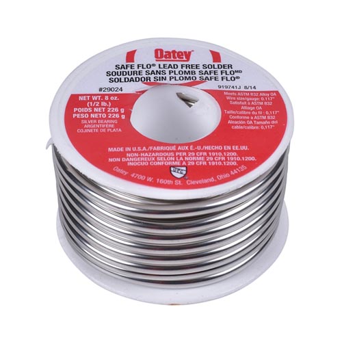 Oatey Safe-Flo 29024 Wire Solder, Silver, 1/2 lb