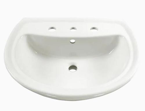 American Standard Cadet 25.25-in L x 21.5-in W White Vitreous China Oval