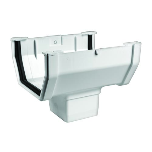 Departments Genova or sub RW104 White Vinyl Gutter 21/2 Inch Drop Outlet