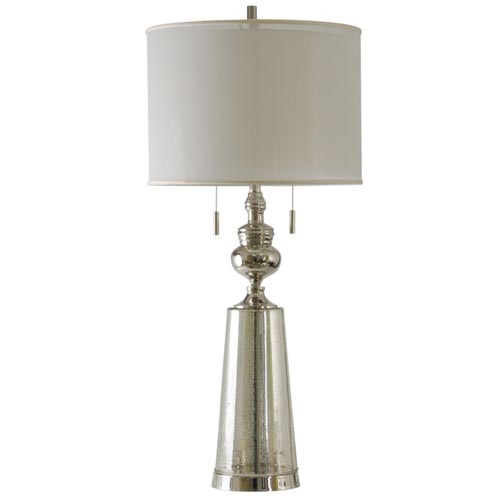 DBL PULL CHAIN LAMP WHITE SHADE