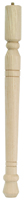 Waddell Early American 2562 Table Leg, 11-3/4 in H, Hardwood, Smooth Sanded