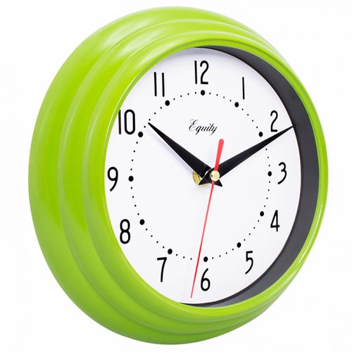 LC WALL  CLOCK 8" LIME GREEN