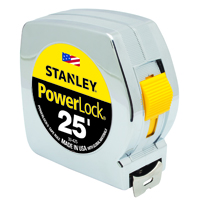 STANLEY 33-425 Measuring Tape 25 ft L x 1 in W Blade, Steel Blade, Chrome