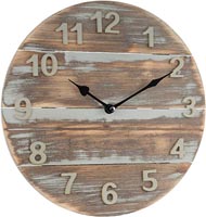 LC 12""WOOD PANEL WALL CLOCK