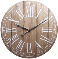 LC 20" WOOD & METAL WALL CLOCK