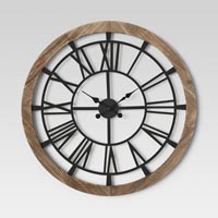 LC 27.5" WOOD & METAL WALL CLOCK