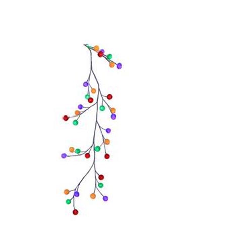 Pre-Lit Multicolored Led Cotton Ball Light Vine Garland | White | 6ft