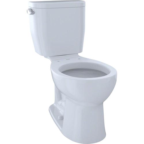 Entrada 2-Piece 1.28 GPF Single Flush Round Toilet in Cotton White