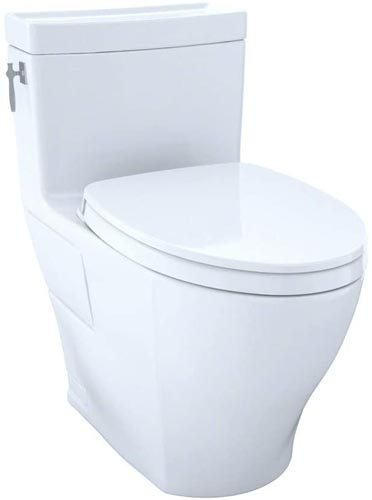 TOTO  Aimes WASHLET Elongated 1.28 GPF Universal Height Skirted CeFiONtect,