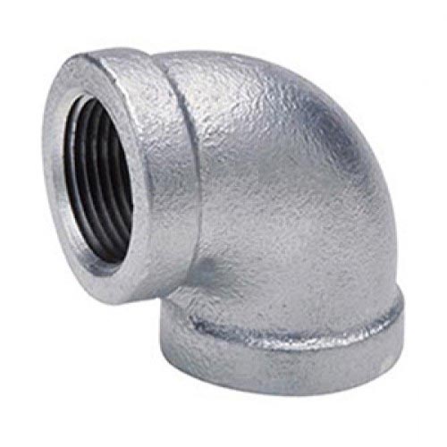 90 deg Pipe Elbow, 1/2 in, NPT, 150 lb, Malleable Iron, Galvanized