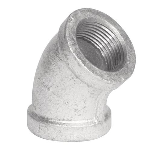 510 Pipe Elbow, 45 deg, 3 Inch, NPT, 300 psi WOG, Malleable Iron,