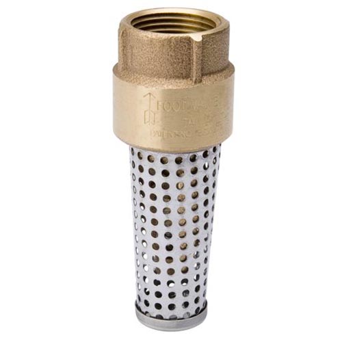 Departments Foot Valve with Strainer, 11/2 in FIP, Brass