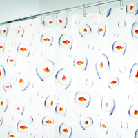 iDESIGN 27080 Bubble Fish Shower Curtain, 72 in L, 72 in W, EVA, Frosted