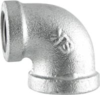 Galvanized 90 Degree Reducing Elbows, 1" x 3/4"