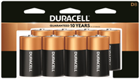 Duracell 4133393364 Alkaline Battery, D, Manganese Dioxide, 1.5 V