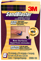 3M SandBlaster 20908-150 Sanding Sponge, 150-Grit, Aluminum Oxide, Foam