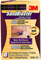 3M SandBlaster 20908-100 Sanding Sponge, 100-Grit, Aluminum Oxide, Foam