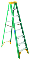 WERNER 5908 Step Ladder, 225 lb Weight Capacity, 7-Step, Fiberglass 8 FT