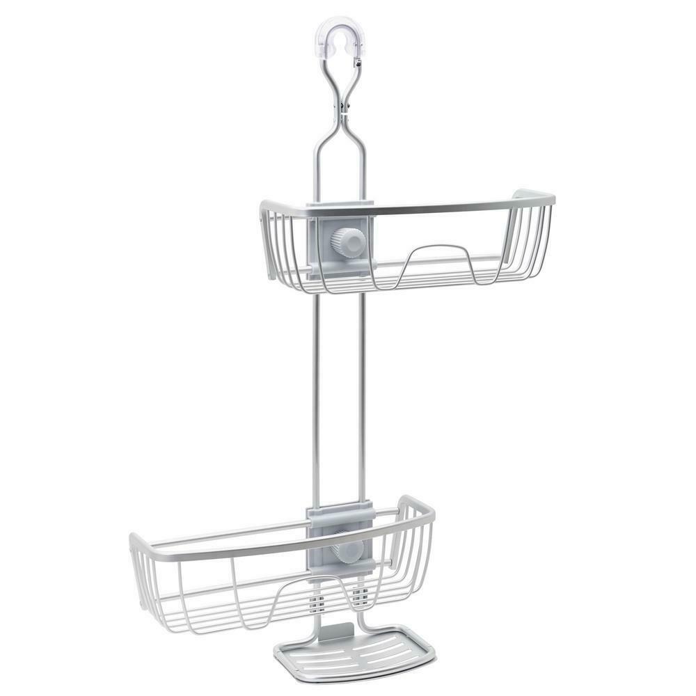 Departments Zenna Home Shower Caddy Adjustable Satin Chrome Rustproof