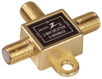 Zenith VS1001SP2W Coax Splitter, 900 MHz, Gold