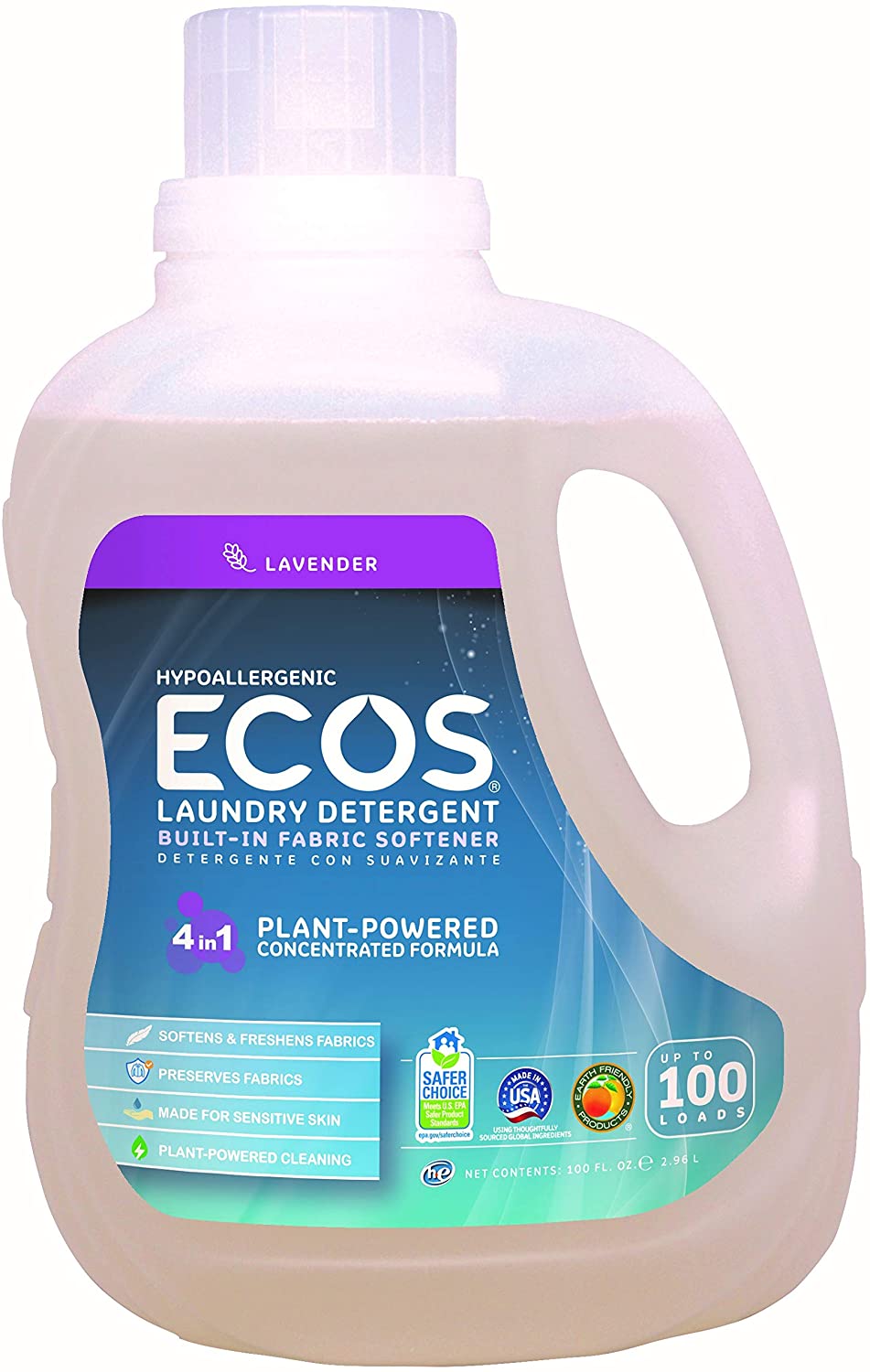 Earth Friendly Products Ecos Laundry Lavender ,100 Fl Oz