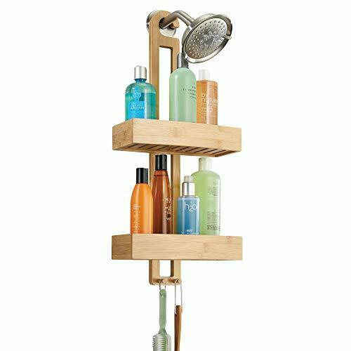 iDesign Formbu Bamboo Hanging Shower Caddy for Shampoo, Conditioner and