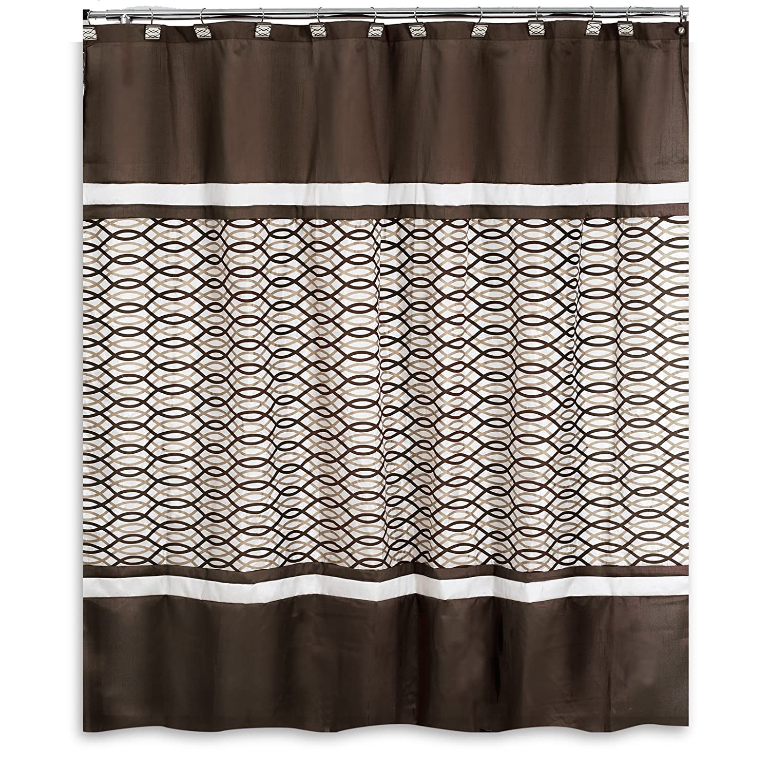 Popular Bath Harmony Shower Curtain, Chocolate