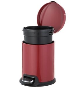 STEP TRASH CAN SS 5L RED