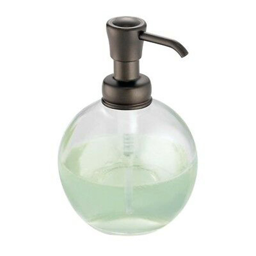 YORK GLASS SOAP PUMP CLR/BRW