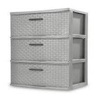 TOWER 3DRAWER WEAVE GRAY