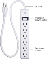 POWER STRIP 6OL 2' CORD RESET