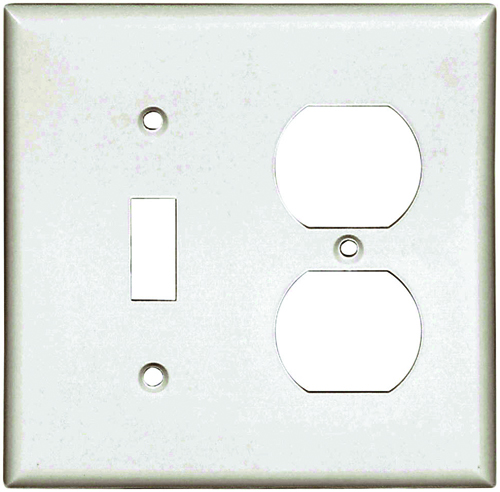 Eaton Wiring Devices 2138W-BOX Standard Combination Wallplate, 2-Gang,